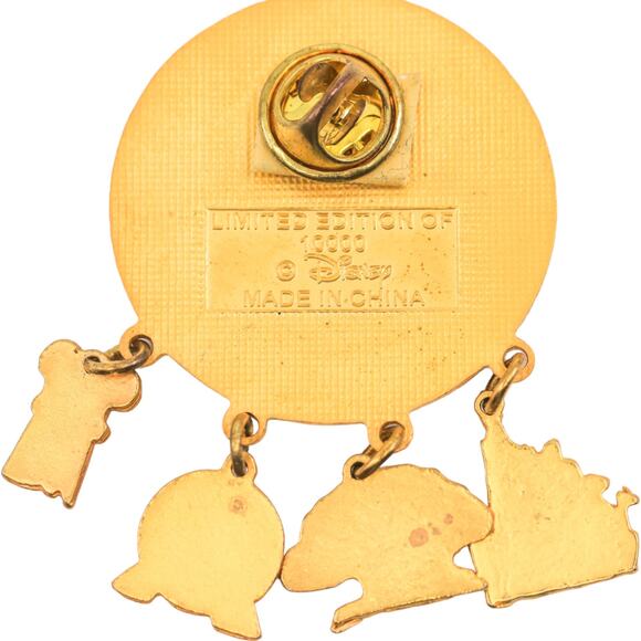 Disney 2000 4 Park Icon Dangle Gold Limited Edition /10,000 Pin - Picture 7 of 8